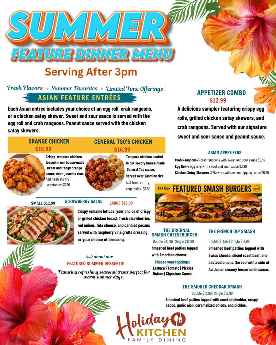 Holiday Kitchen features menu